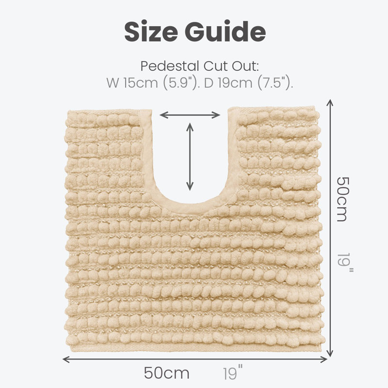 Moonya U-Shaped Bobble Pedestal Mat, Stone
