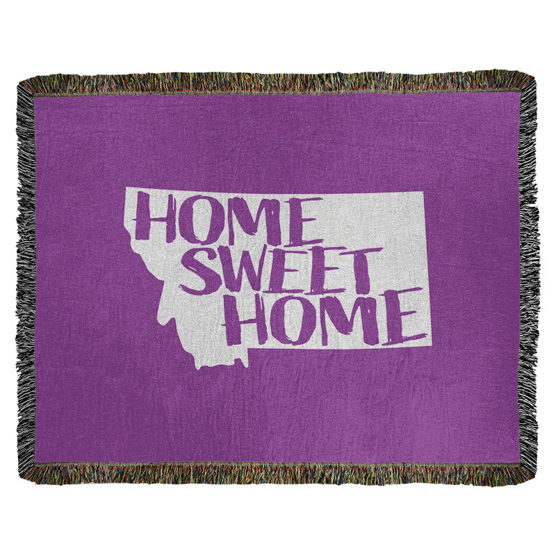 Jeté en coton montana doux, Violet, 60 po x 80 po