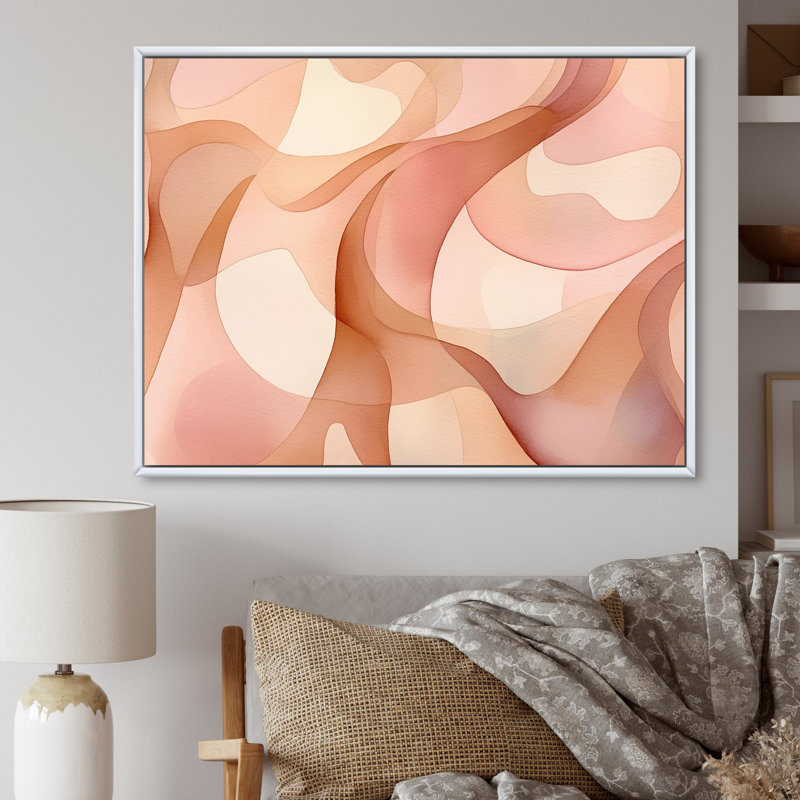 «Nutshell Waves Abstract Watercolor - Abstract Shapes», reproduction d'art sur toile, H 24 po x l 32 po x P 1 po