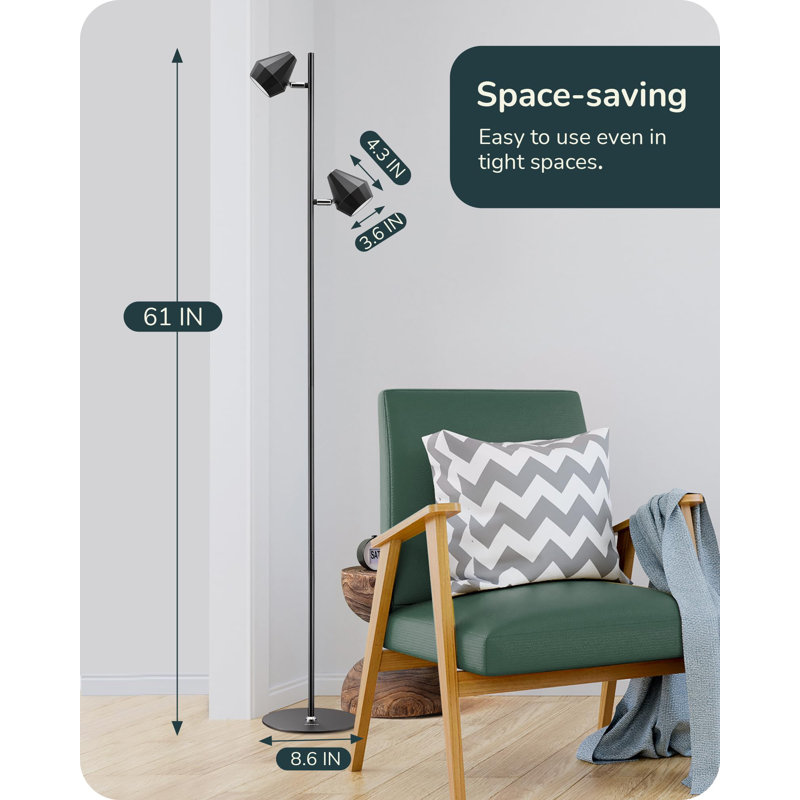 155cm LED Tree Floor Lamp, Black