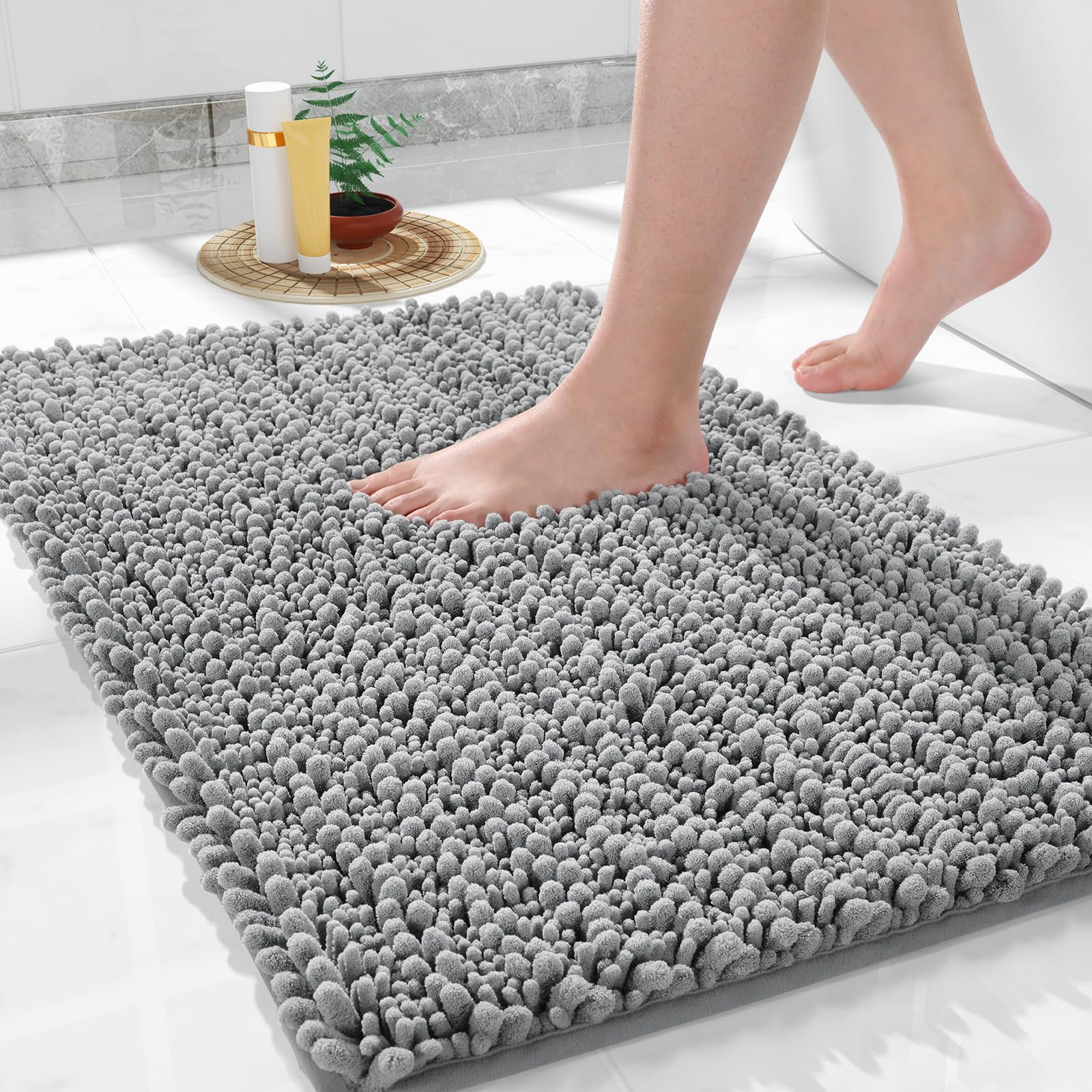 Ebern Designs Original Luxury Chenille Bath Rug Mat, 32 X 20 Inches, Soft Shaggy Bathroom Rugs ...