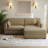 3 - Piece Upholstered Camel Corduroy Modular Sectional Sofa with Pillow Back and Removable Ottoman-772829830