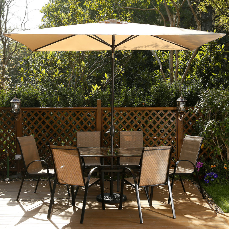 Parasol de marché rectangulaire 10 pi Barrios, Sable
