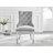Marietta Chrome Metal & White High Gloss Dining Table Set - 6 Button Luxury Velvet Dining Chairs-214519809
