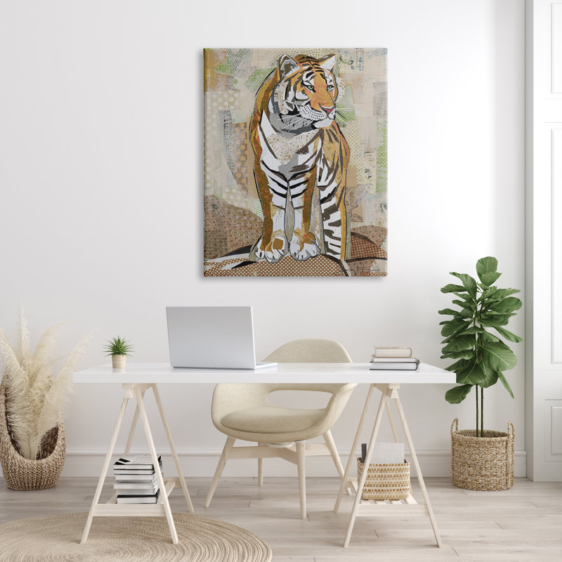 «Tiger Gazing» - Impression sur toile, Toile tendue, H 30 po x l 24 po x 1,5 po