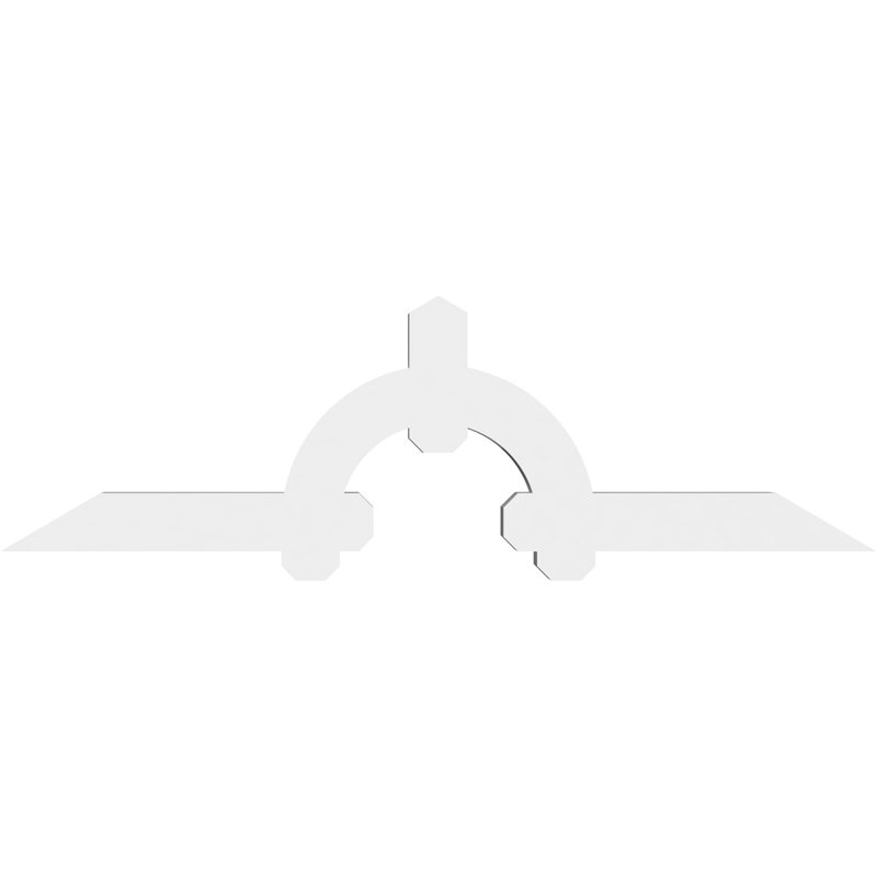 Ericson Architectural Grade PVC Gable Bracket, 17.5" H x 60" W (Pitch: 7/12), 4" D x 4" F