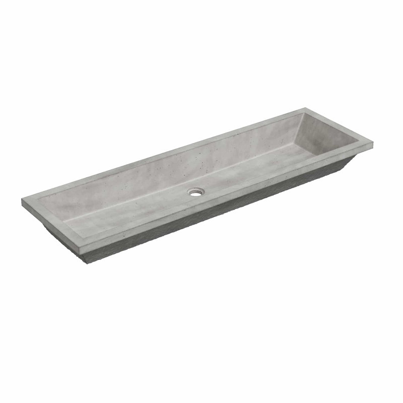 Arcata 48" Undermount Concrete Trough Bathroom Sink, Ash