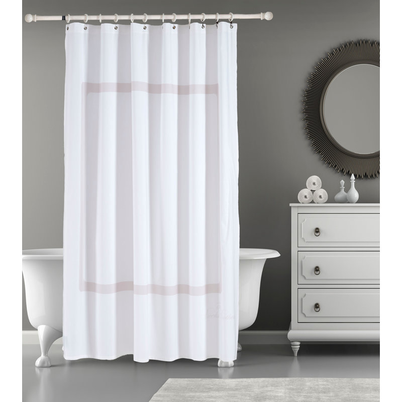 Solid Colour Single Shower Curtain, White