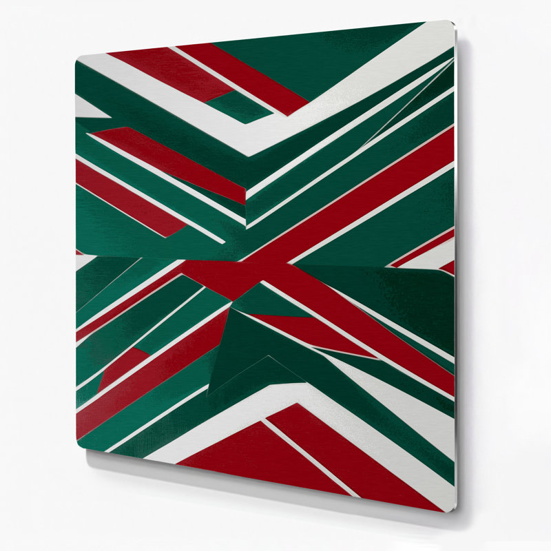 Art mural rigide en métal vert 15, H 16 po x l 16 po