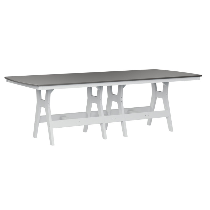 Table de salle à manger rectangulaire 96 po Bulger, Acier inoxydable martelé, H 30,37 po x l 96 po x P 44 po