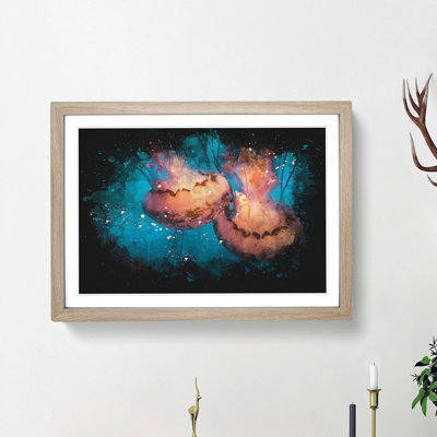 Pink Jellyfish Abstract - Picture Frame Graphic Art Print