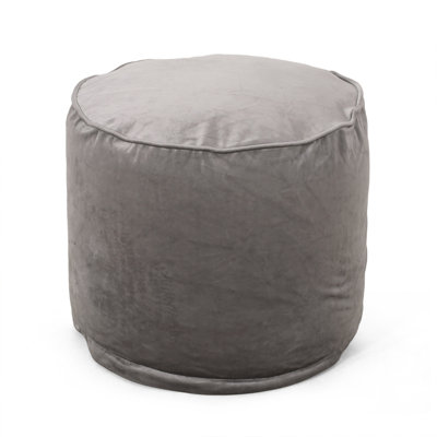 Shimon Cylinder Pouf,  Pewter Gray
