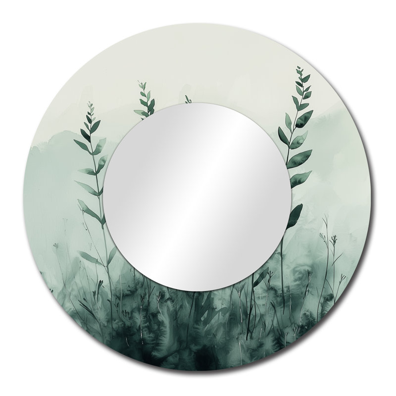 «Monicolher Herbs Minimalisme I» - Art mural décoratif à herbes florales - imprimé sur métal, 29 po x 29 po