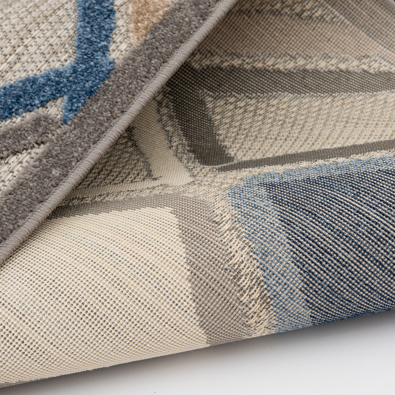 Jaxun Geometric Indoor / Outdoor Rug, Runner 2'3" x 7'6"