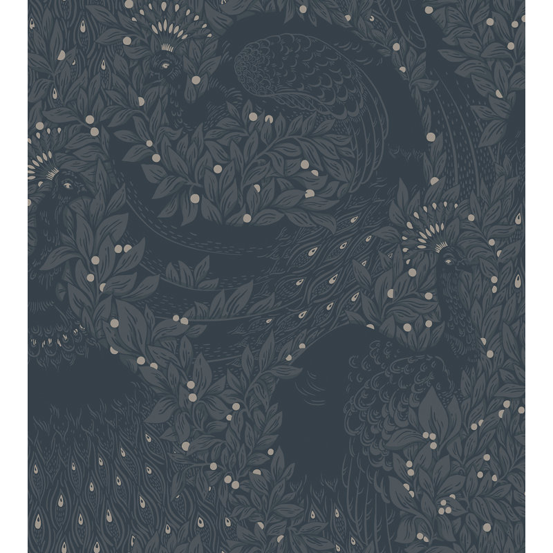 Jordnara Floral Wallpaper Roll, Indigo Blue