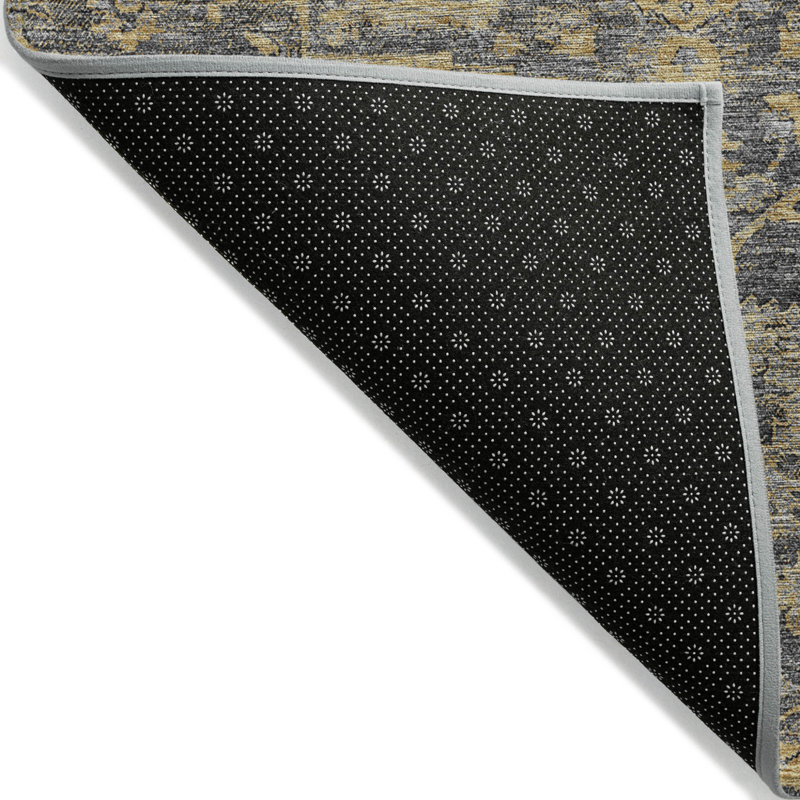 Tapis extérieur lavable gris anthracite et argent 8 pi x 10 pi, Rectangle 10' x 14'