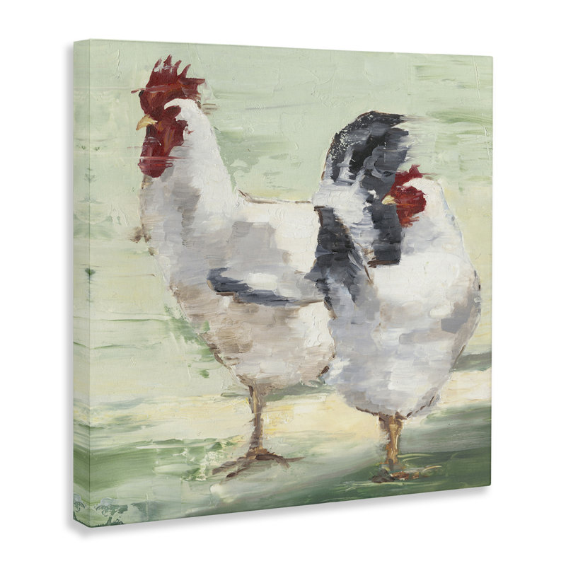 «Au-841-Canvas Farmhouse Chickens Hens On Canvas» par Ethan Harper, peinture, H 17 po x l 17 po x P 1,5 po