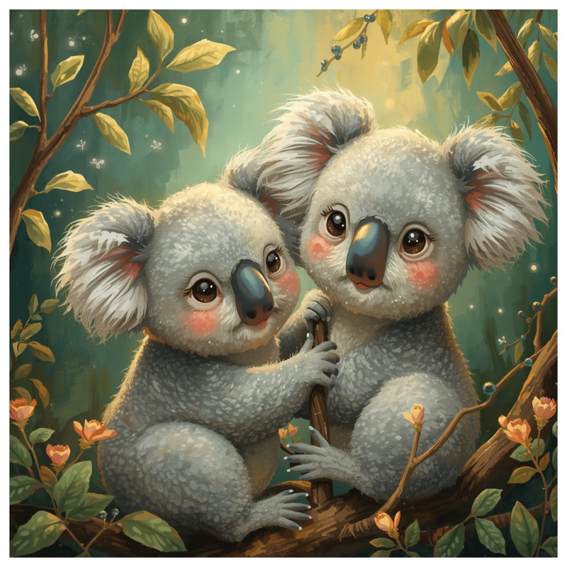 Paire de couvertures mignonnes Koala, L 60 po x H 80 po