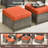 Harbin Wicker/rattan 9- Person Outdoor Seating Group With Ottoman With Fire Pit Table-114286584