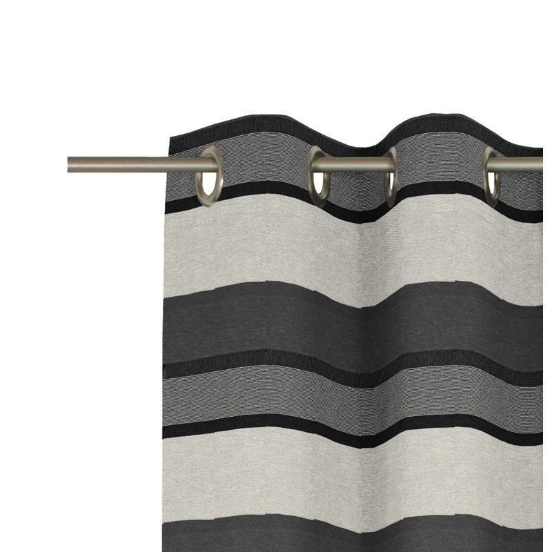 Menorca Room Darkening Curtain Single Panel, Grey, 132 W x 245 D cm