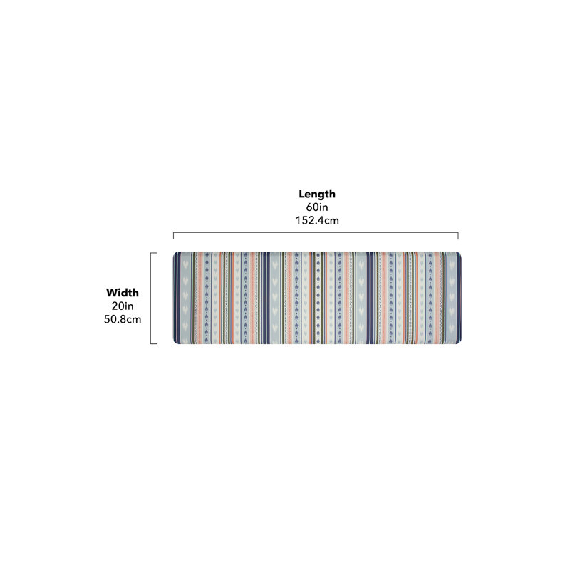 Tapis bleu anti-fatigue Berkley, Rectangle 1 pi 8 po x 5 pi