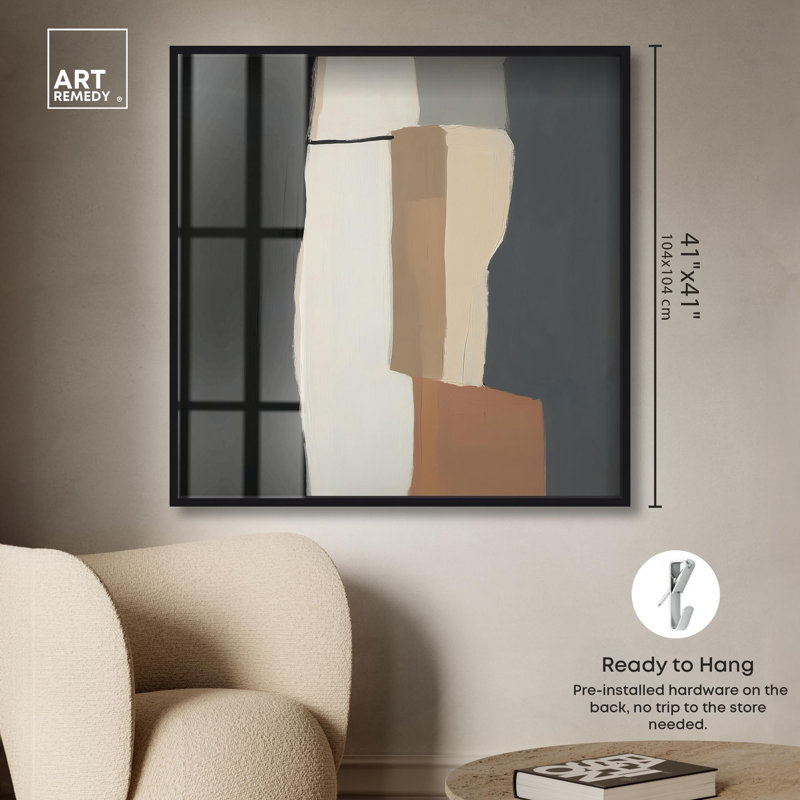 «Passageway I Shadowbox Print Modern Boho» par Art Remedy, cadre noir, 41 x 41, H 41 po x l 41 po, Structure noire