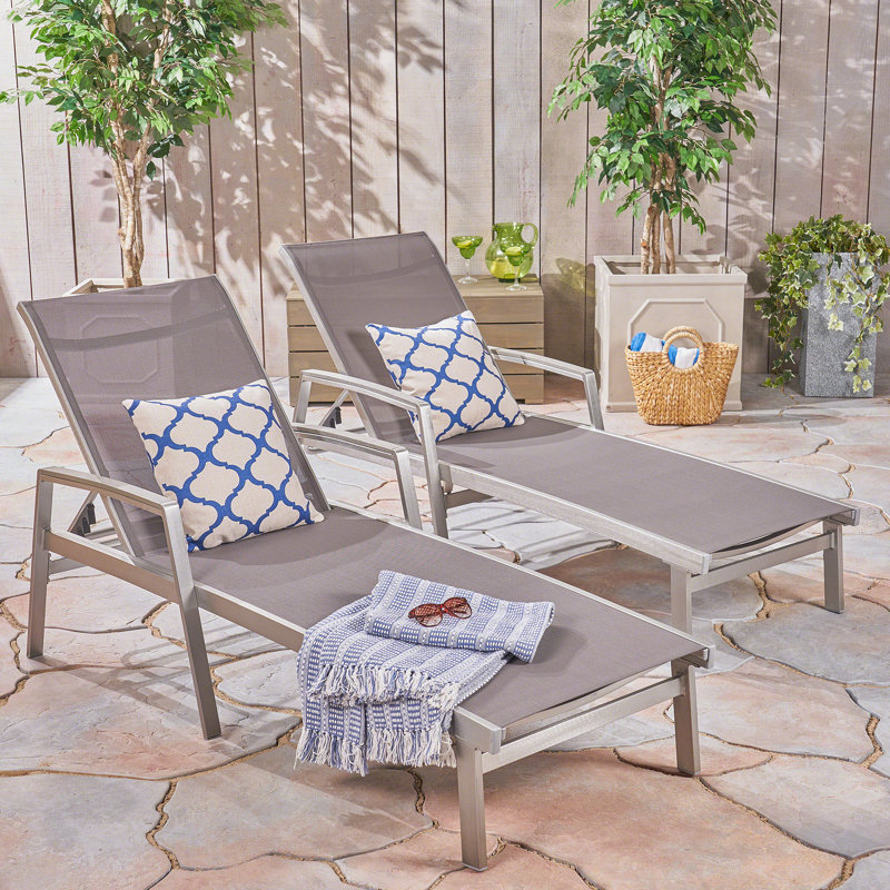 Ensemble de chaises longues en aluminium Oxton