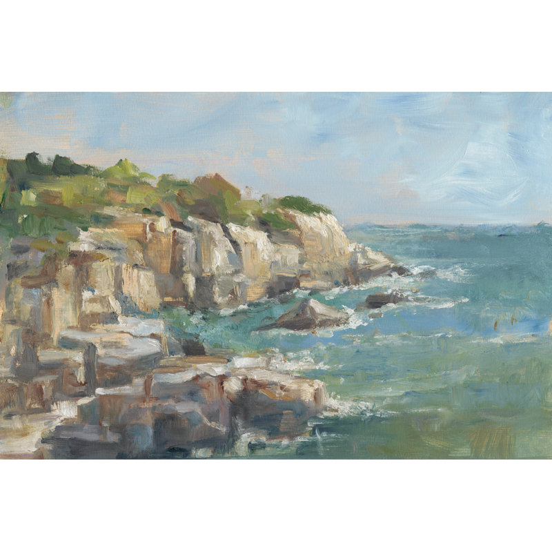 «Impasto Ocean View I», peinture sur toile, H 8 po x l 12 po