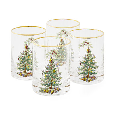 Spode Christmas Tree Dof Glasses 14 Oz
