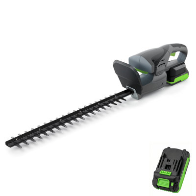 Taille-haie sans fil, pile 18 V 2,0 Ah et chargeur inclus, pales en acier au carbone remplaçables à double action de 17,7 po, capacité de coupe de 0,63 po, poids léger de 4 lb, verrou de sécurité, protecteur de pointe