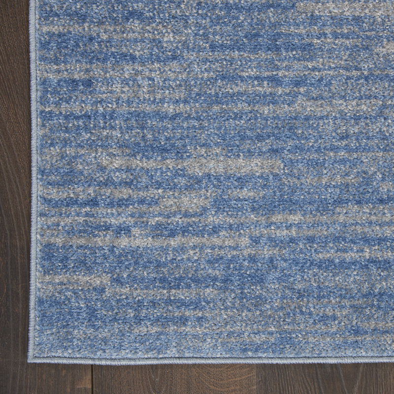Nourison Essentials Blue/Gray Indoor/Outdoor Area Rug, Rectangle 6' x 9'