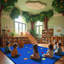 KidCarpet.com Seating Squares Multi on Blue Rug, 7'6"x12' Rectangle-106877279