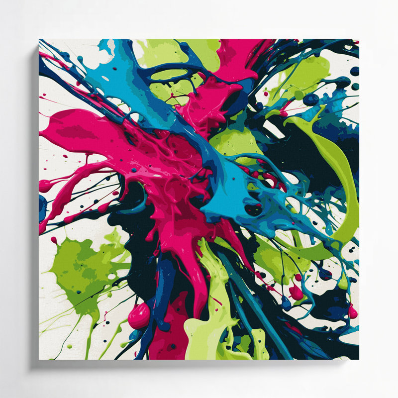 Aquarelle abstraite 51, art mural sur toile beige, H 12 po x l 12 po
