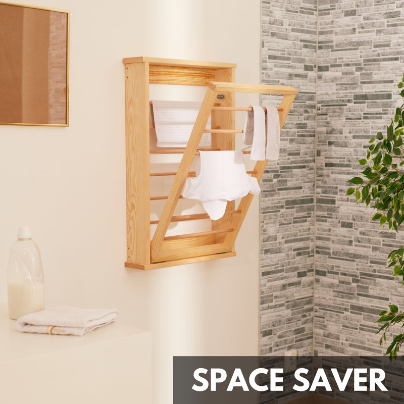 Wood Wall-Mounted Drying Rack