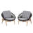 Cyril Outdoor Wicker Papasan Style Lounge Chair, Dark Grey Wicker With Plush Grey Cushion For Ultimate Comfort And Durability-649727751