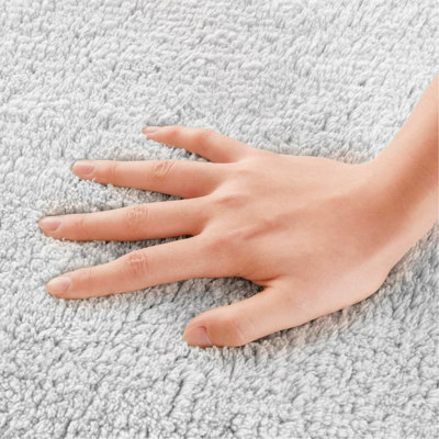 1 PCS 100% Cotton Tufted 3000 GSM Reversible Bath Rug Grey