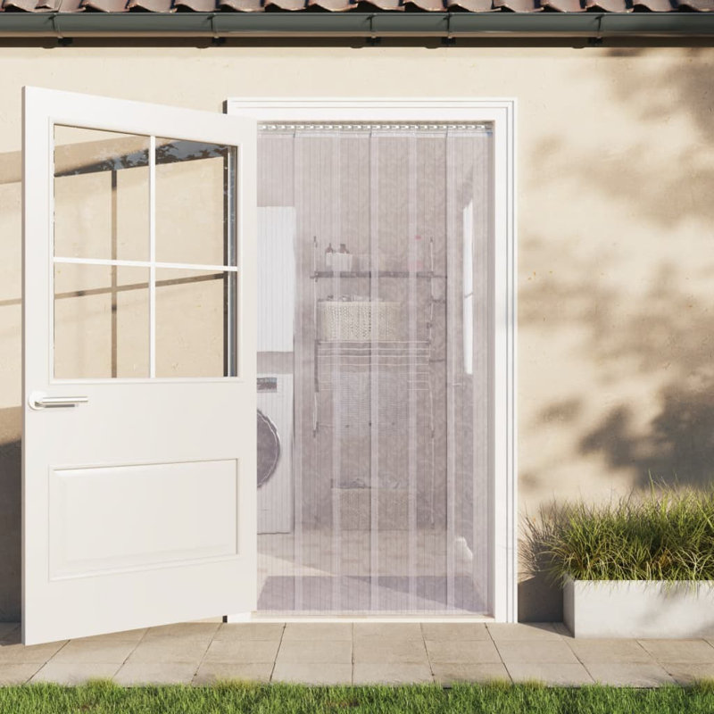 Plastic Sheer Door Curtain Single Panel, Width 30 x Drop 100 cm