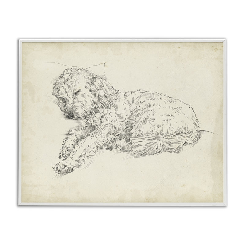 Dessin de giclée antique, dessin par Ethan Harper, H 24 po x l 30 po, Estampe numérique encadrée blanc bord de mer