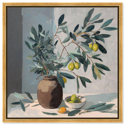 Olive Branch Botanical Art Canvas Print by Art Remedy