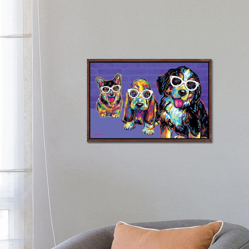 Rat Pack by P.D. Moreno - Print on Canvas, Classic Brown Wood Framed, 66.04 cm H x 45.72 cm W