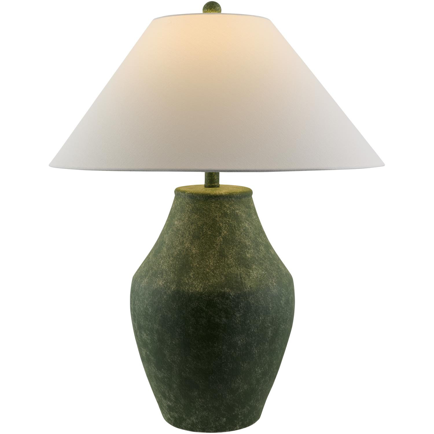 Batavia Ceramic Table Lamp, Green, White