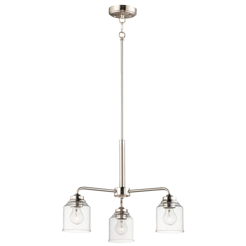Nunez 3 - Light Dimmable Classic / Traditional Chandelier, Satin Nickel