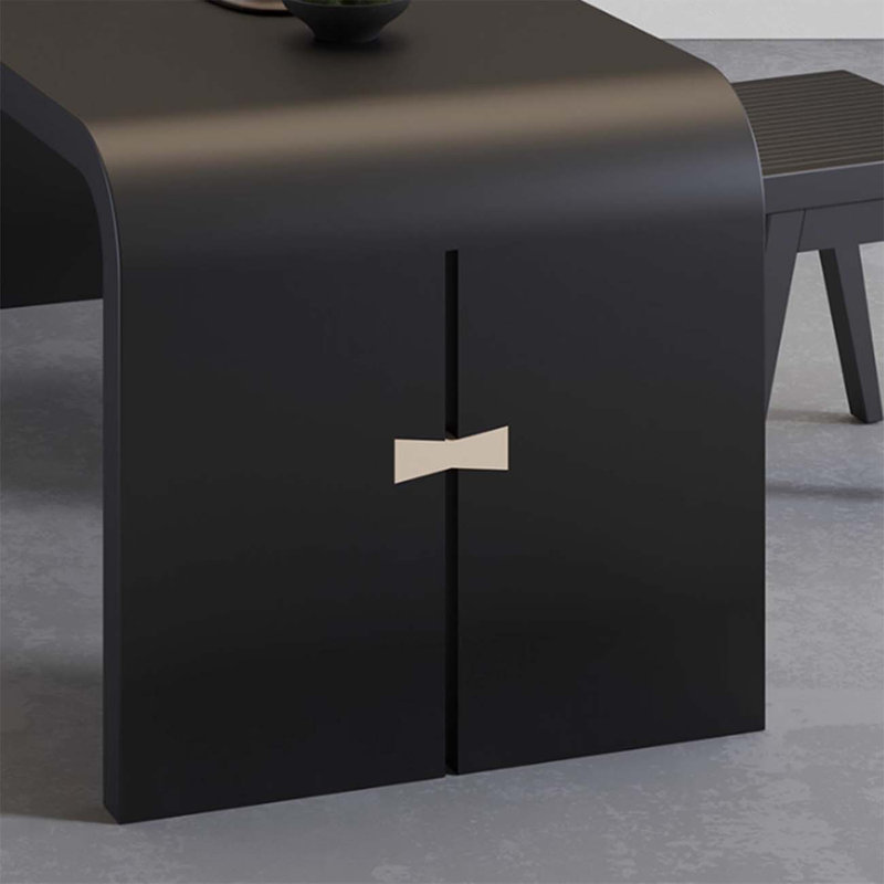 Special-shaped solid wood modern office desk, 29.5" H x 70.87" W x 27.56" D
