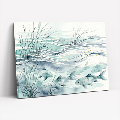 Water Fish Canvas Wall Art Oil Painting Print Set Of 1