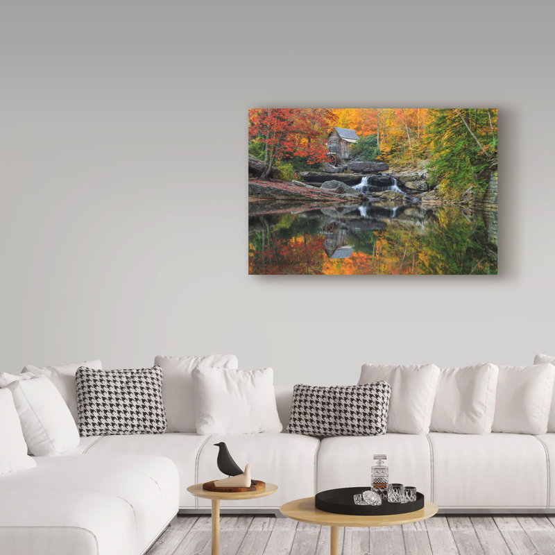 Fillmer «Grist Mill in The Fall», reproduction de photo sur toile tendue, H 12 po x l 19 po x P 2 po