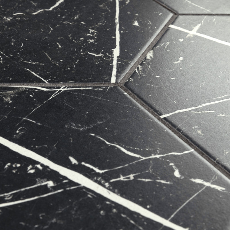 Timeless Hex Marquina 8-5/8 x9-7/8 Porcelain Singular Tile Wall & Floor Tile