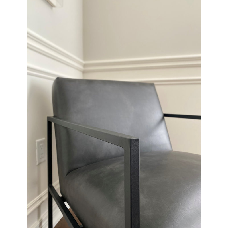 Chaise avec accoudoirs moderne Marilyn, Noir