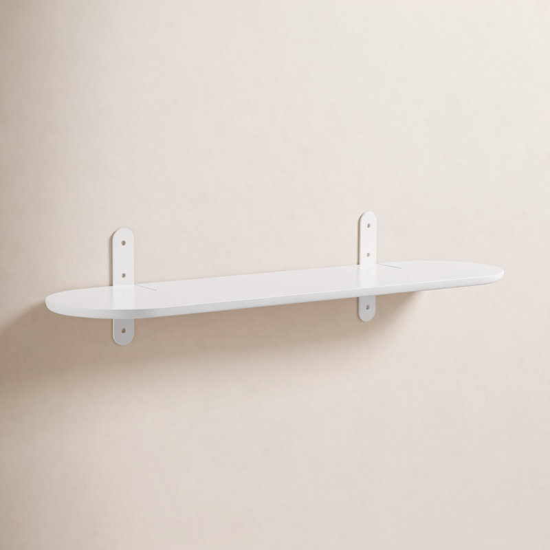 Poe Oval Bracket Shelf, White, White