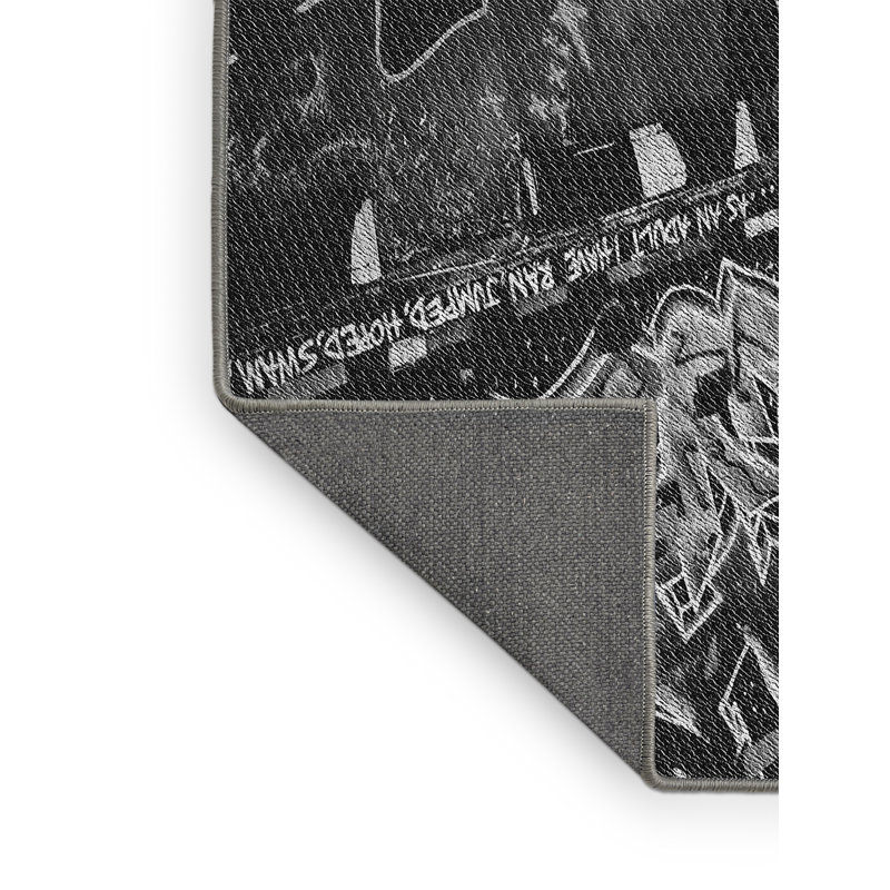 Tapis décoratif gris/noir à motifs Evelyn, Rectangle 6 pi x 9 pi