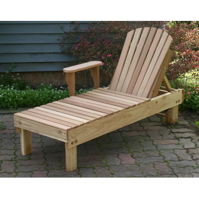 Prudhomme Outdoor Cedar Wood Chaise Lounge
